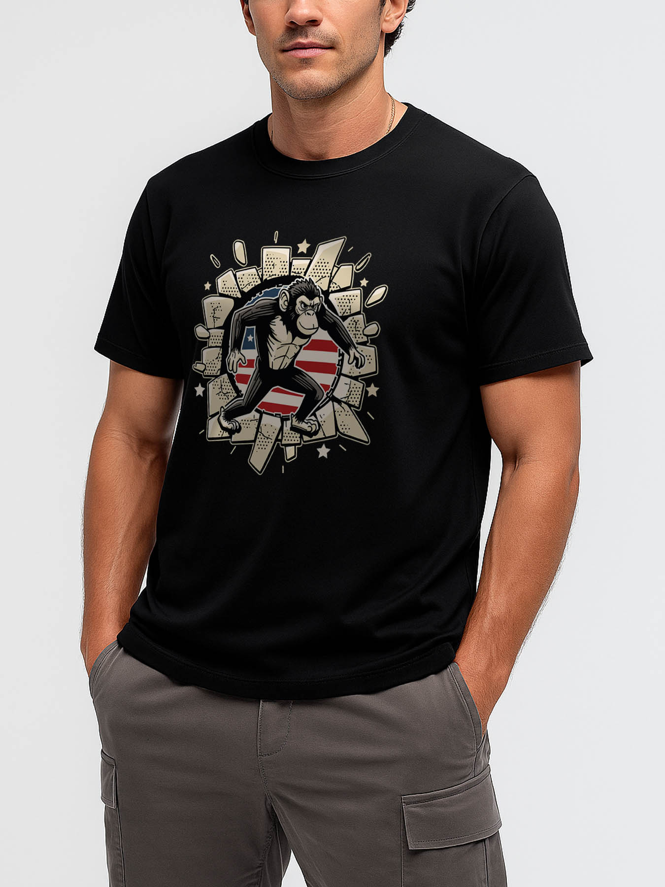 RTTMALL Caribbean Island Beach Print Men's 100% Cotton Casual T-Shirt