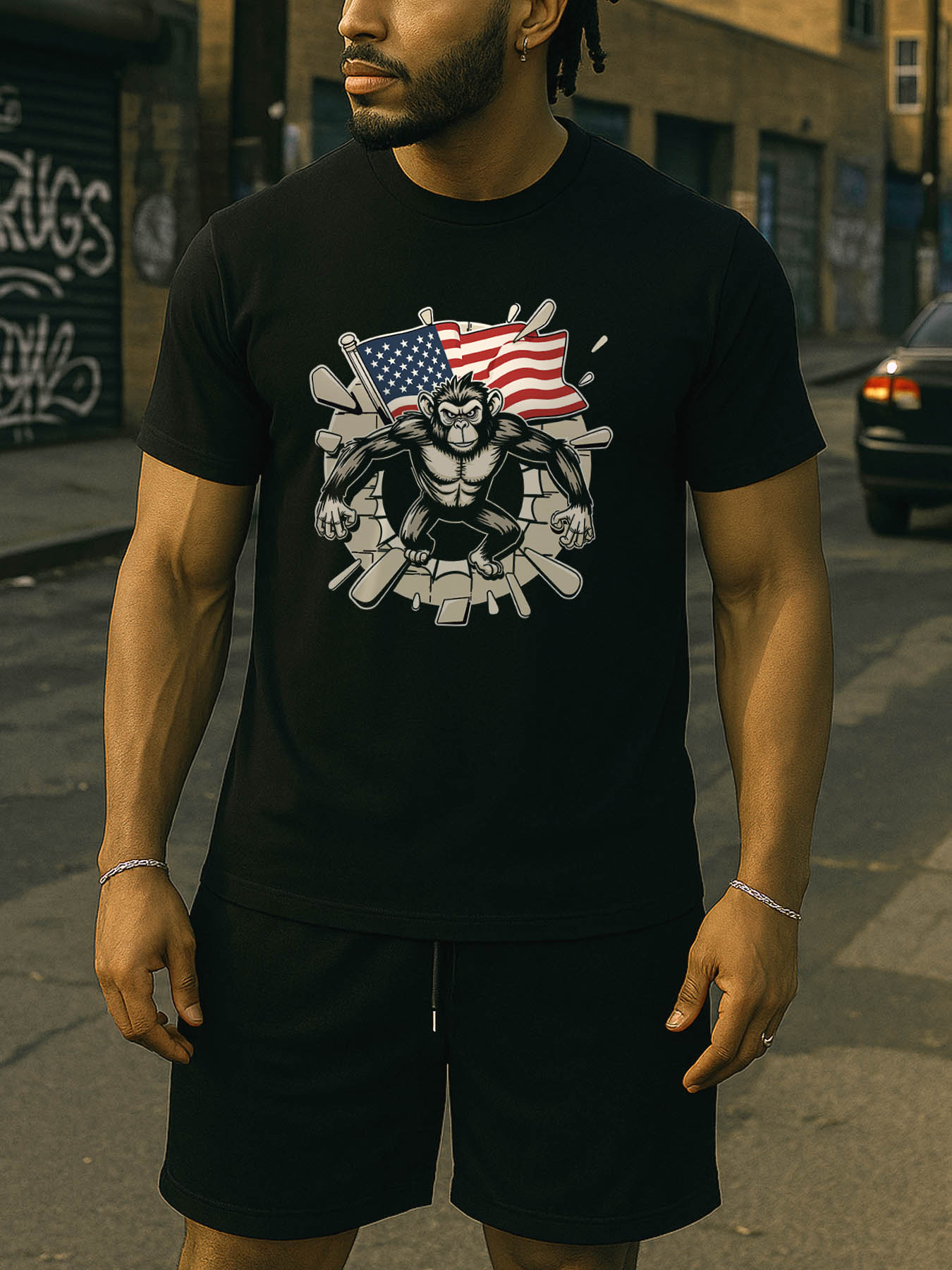 RTTMALL Caribbean Island Beach Printed Casual Cotton T-Shirt for Men