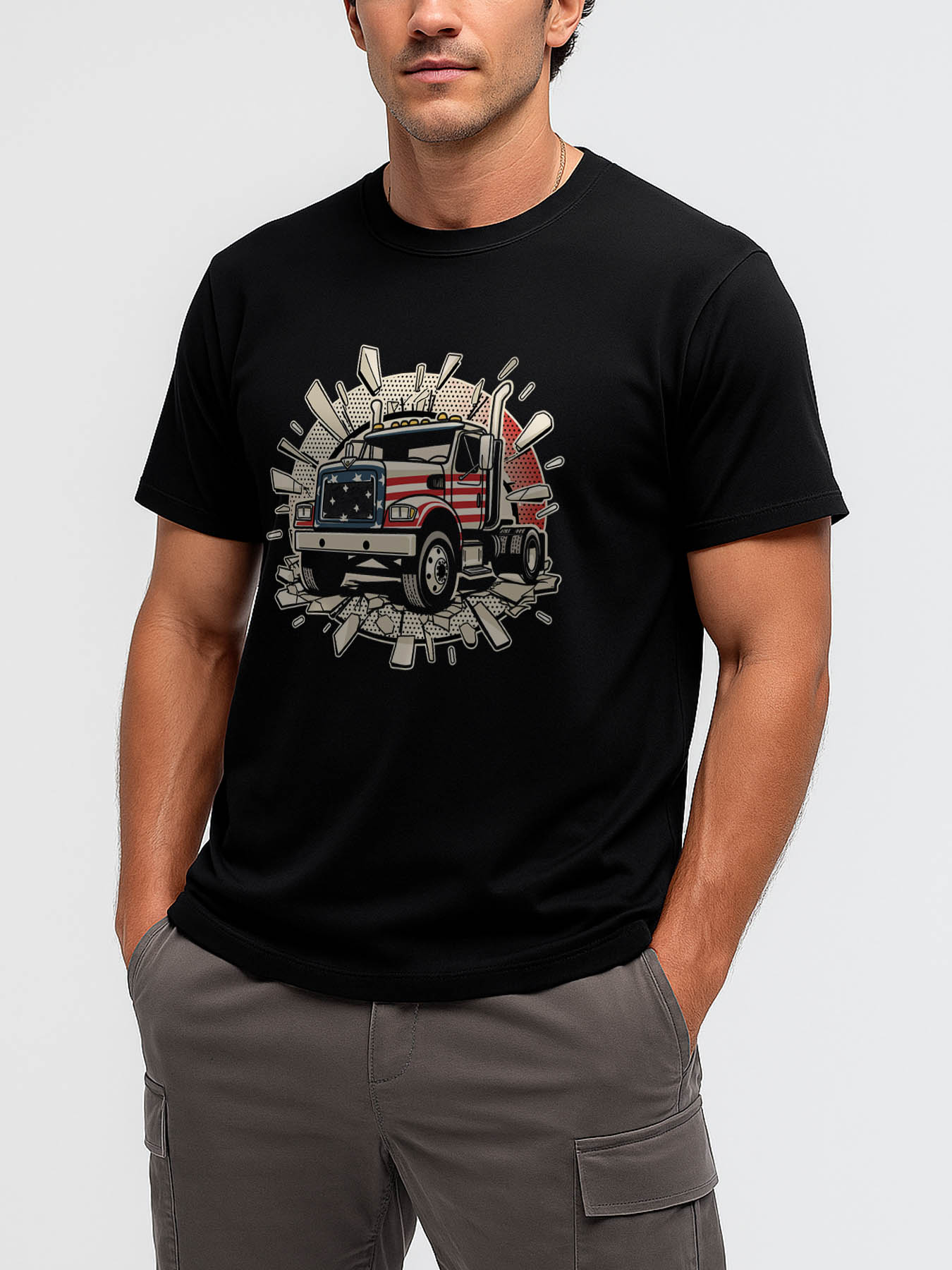 RTTMALL Caribbean Island Vacation Printed Casual Cotton T-Shirt for Men with Beach Palm Tree & Sunset Designs