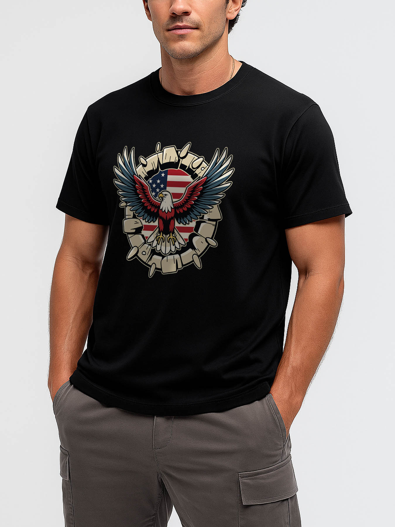 Caribbean RTTMALL Beach Print Men's 100% Cotton Casual T-Shirt