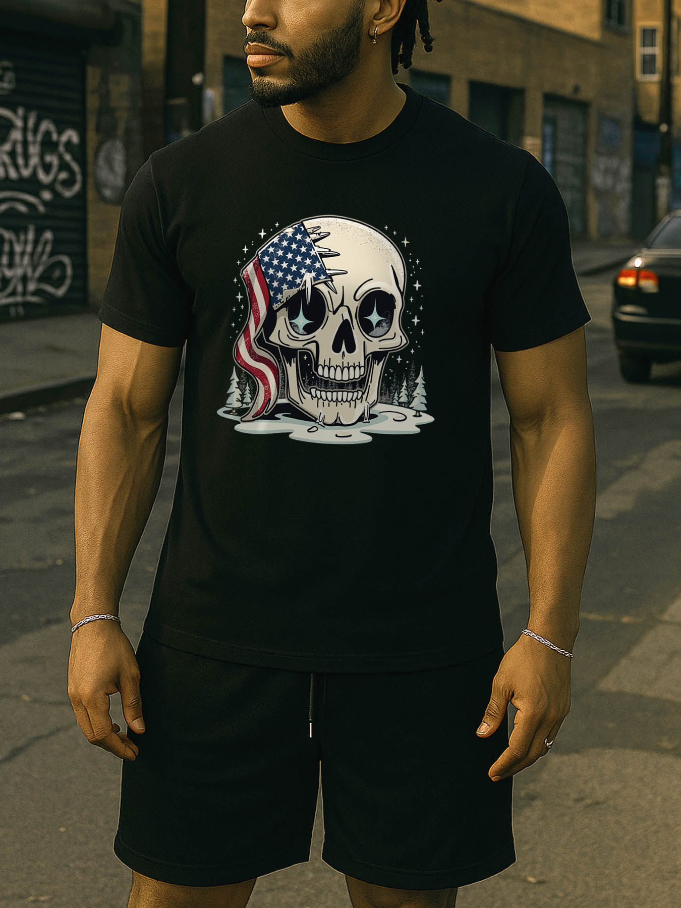 RTTMALL Caribbean Island Beach Casual Printed Cotton T-Shirt with Casual Summer Palm Tree & Coastal Prints for Men