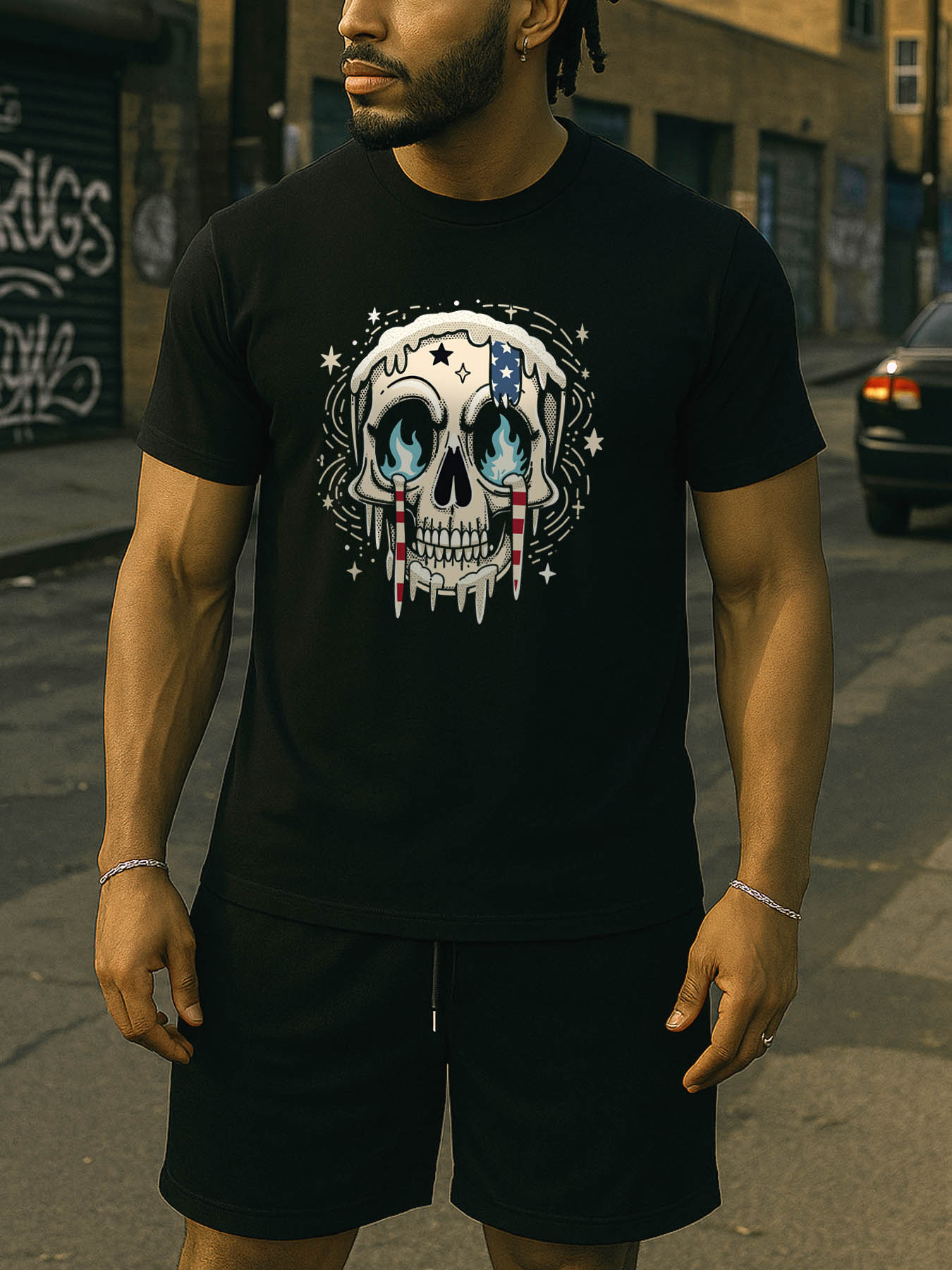 RTTMALL Caribbean Island Beach Casual Printed Cotton T-Shirt with Casual Summer Palm Tree & Coastal Prints for Men