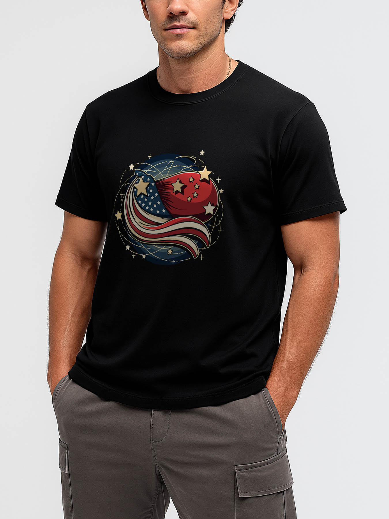 RTTMALL Caribbean Island Beach Printed Casual Cotton T-Shirt for Summer Vacation