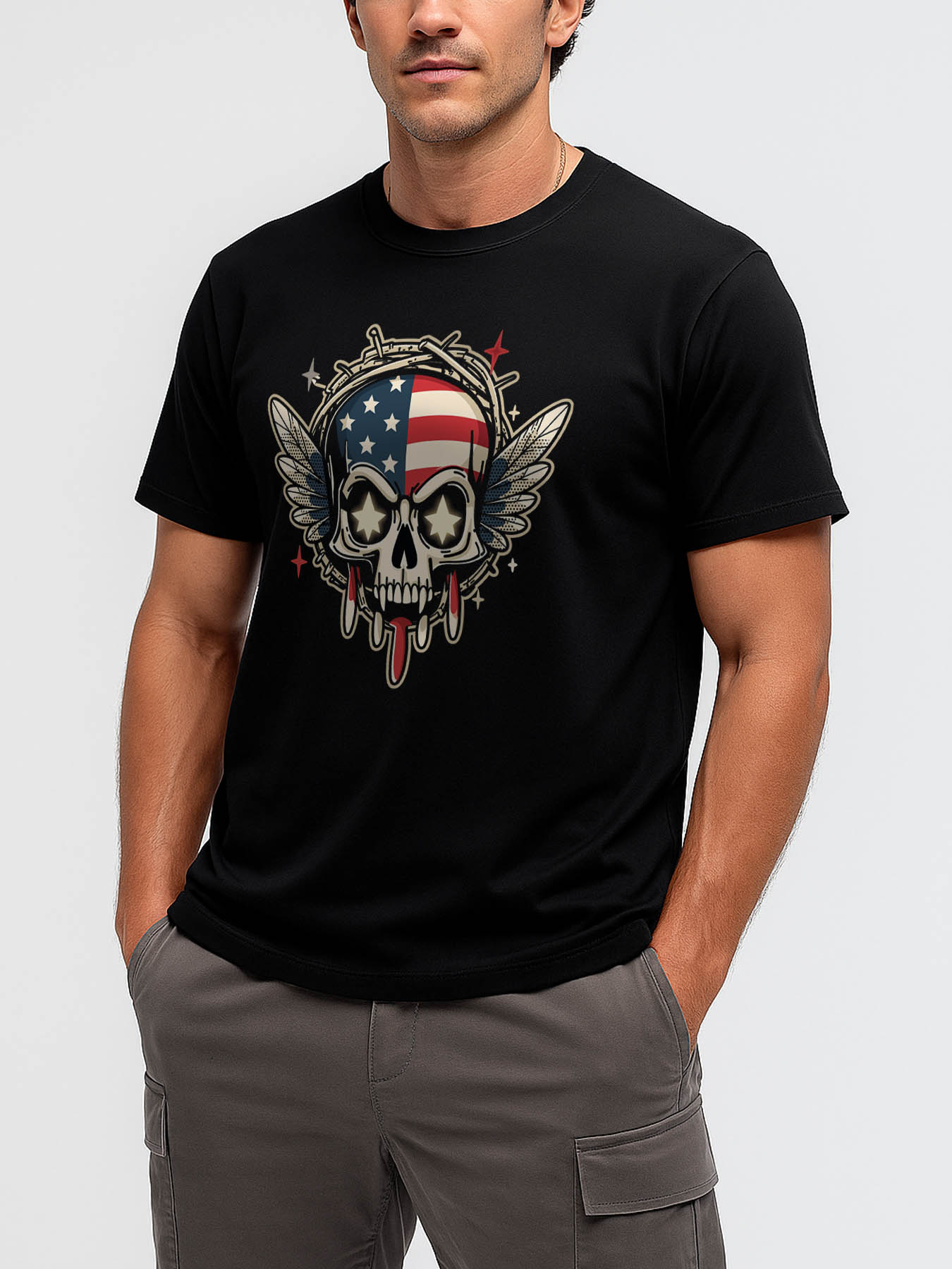 Men's Caribbean RTTMALL Printed Cotton T-Shirt, Casual Beach Island Summer Tee with Surf Designs