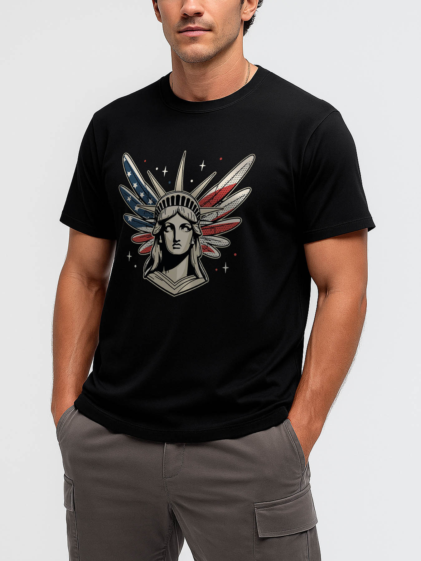 RTTMALL Caribbean Beach Island Print Casual Cotton T-Shirt for Summer Vacation