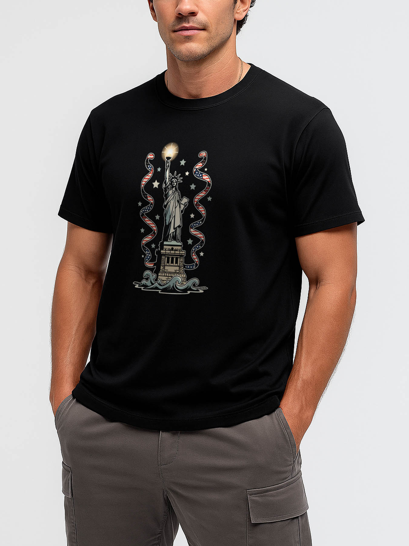 RTTMALL Men's Cotton Tee with Caribbean Island Beach Cat Print Summer Casual T-Shirt