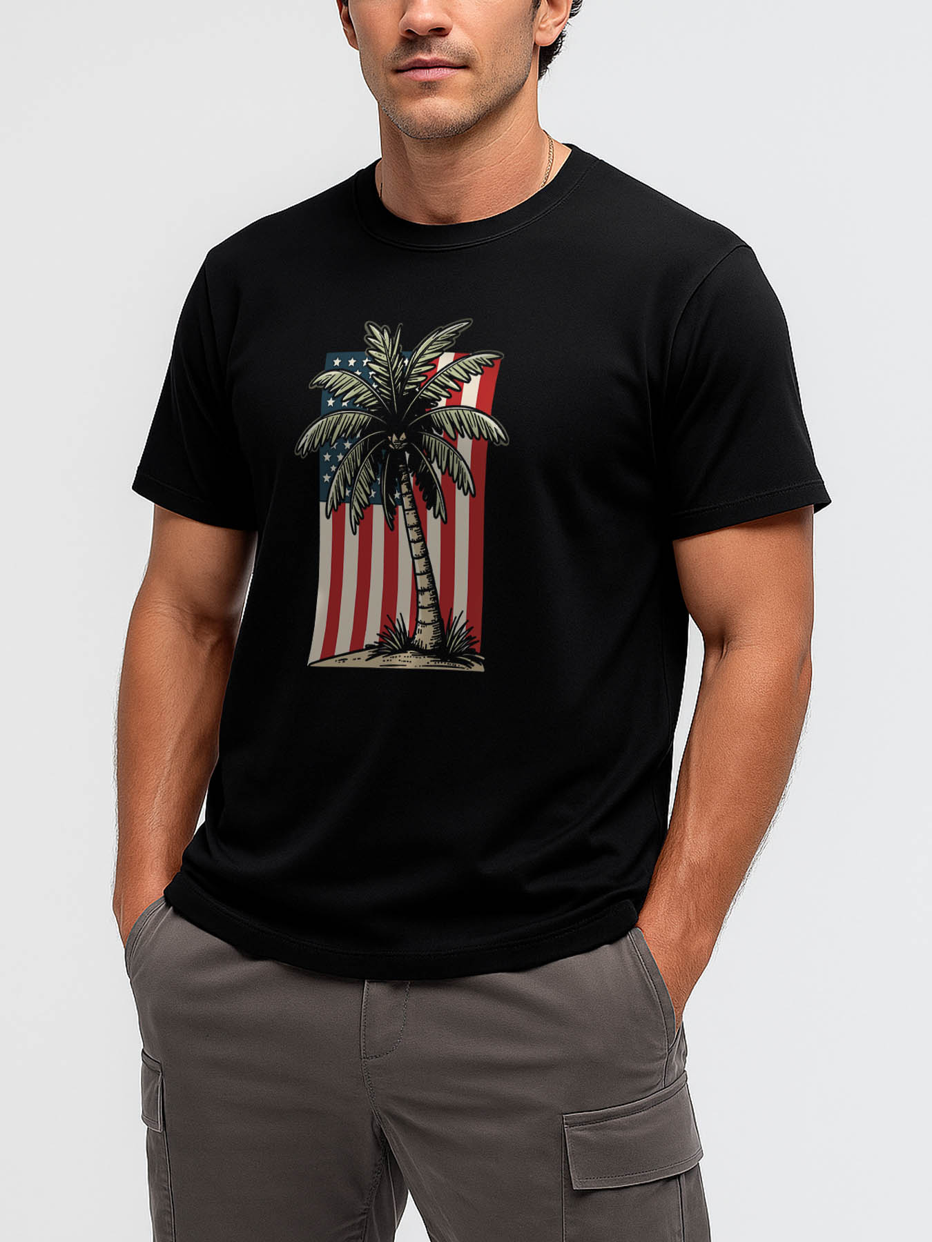 Men's 100% Cotton Casual Printed T-Shirt with Caribbean RTTMALL Beach Island Summer Theme Graphic Tees