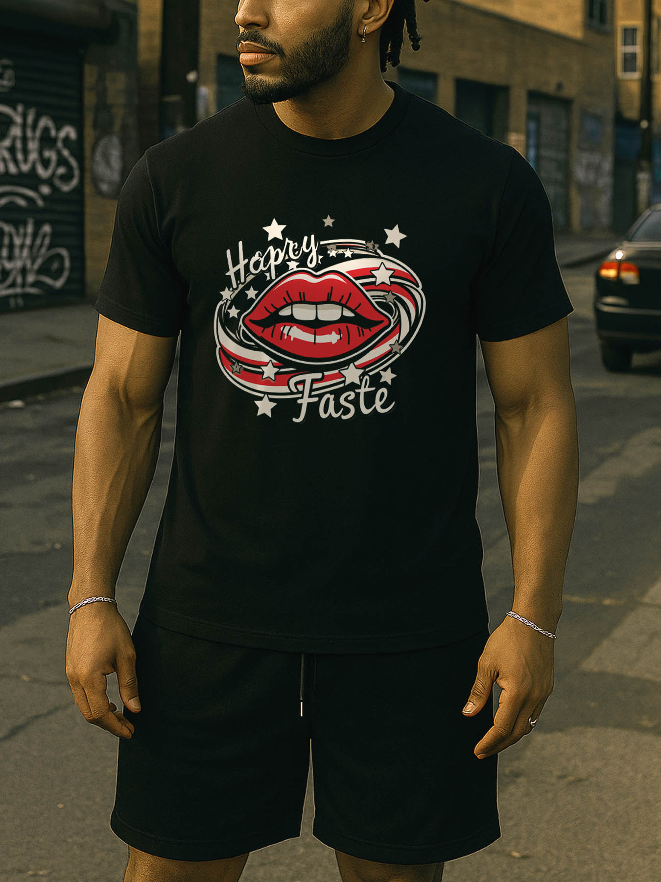 Men's 100% Cotton RTTMALL Printed T-Shirt, Caribbean Island Beach Summer Casual Tee