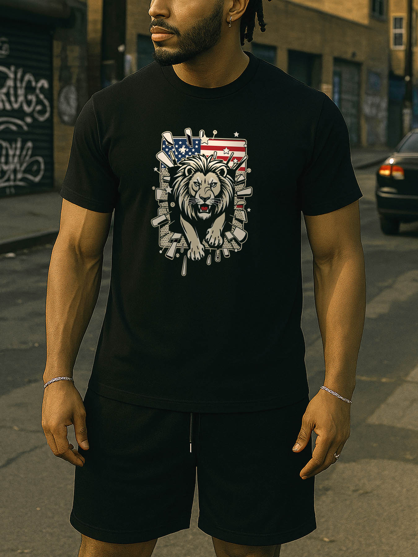RTTMALL Caribbean Vacation Skull Graphic Print Cotton Casual T-Shirt for Men