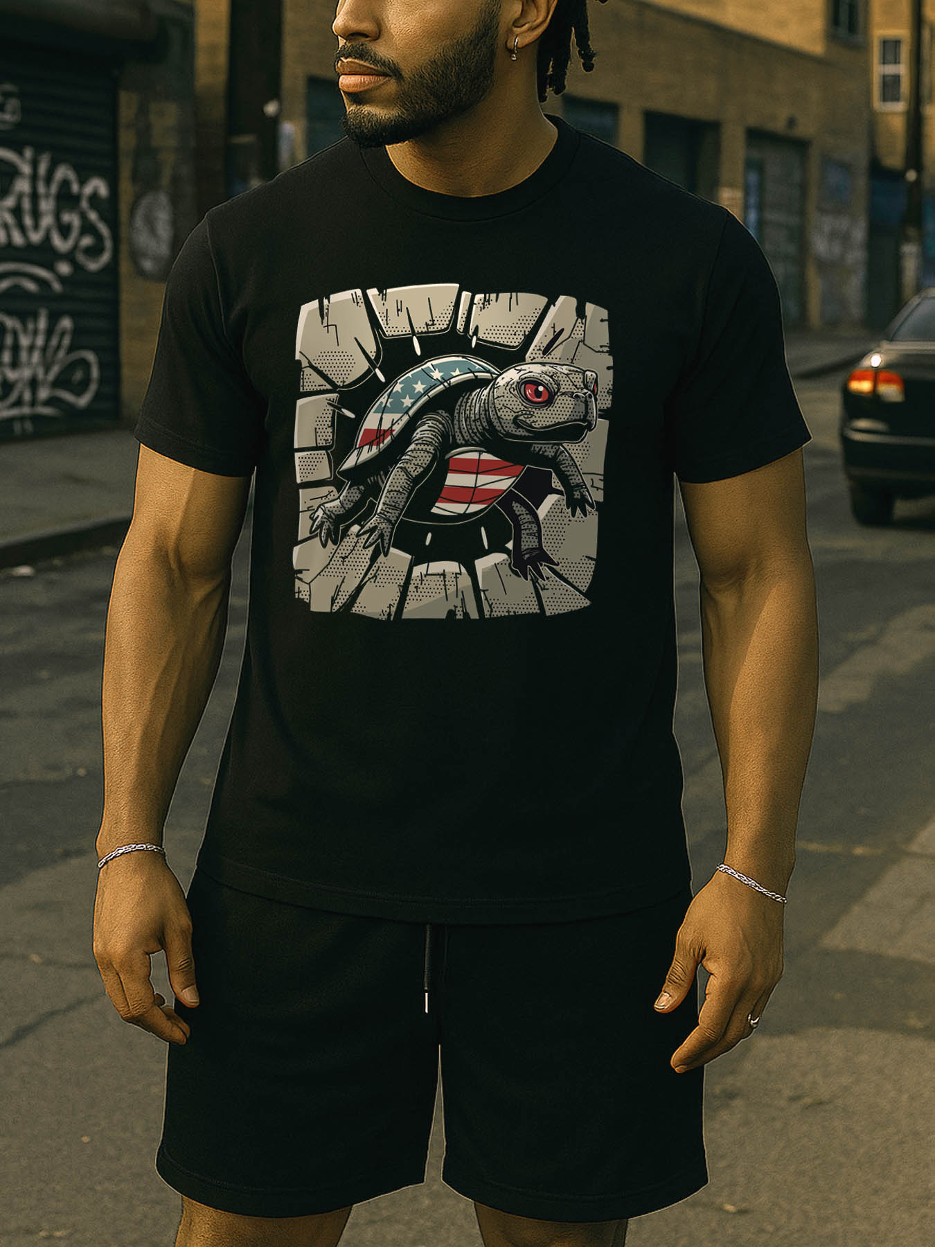 RTTMALL Caribbean Island Beach Casual Printed Cotton T-Shirt with Casual Summer Palm Tree & Coastal Prints for Men