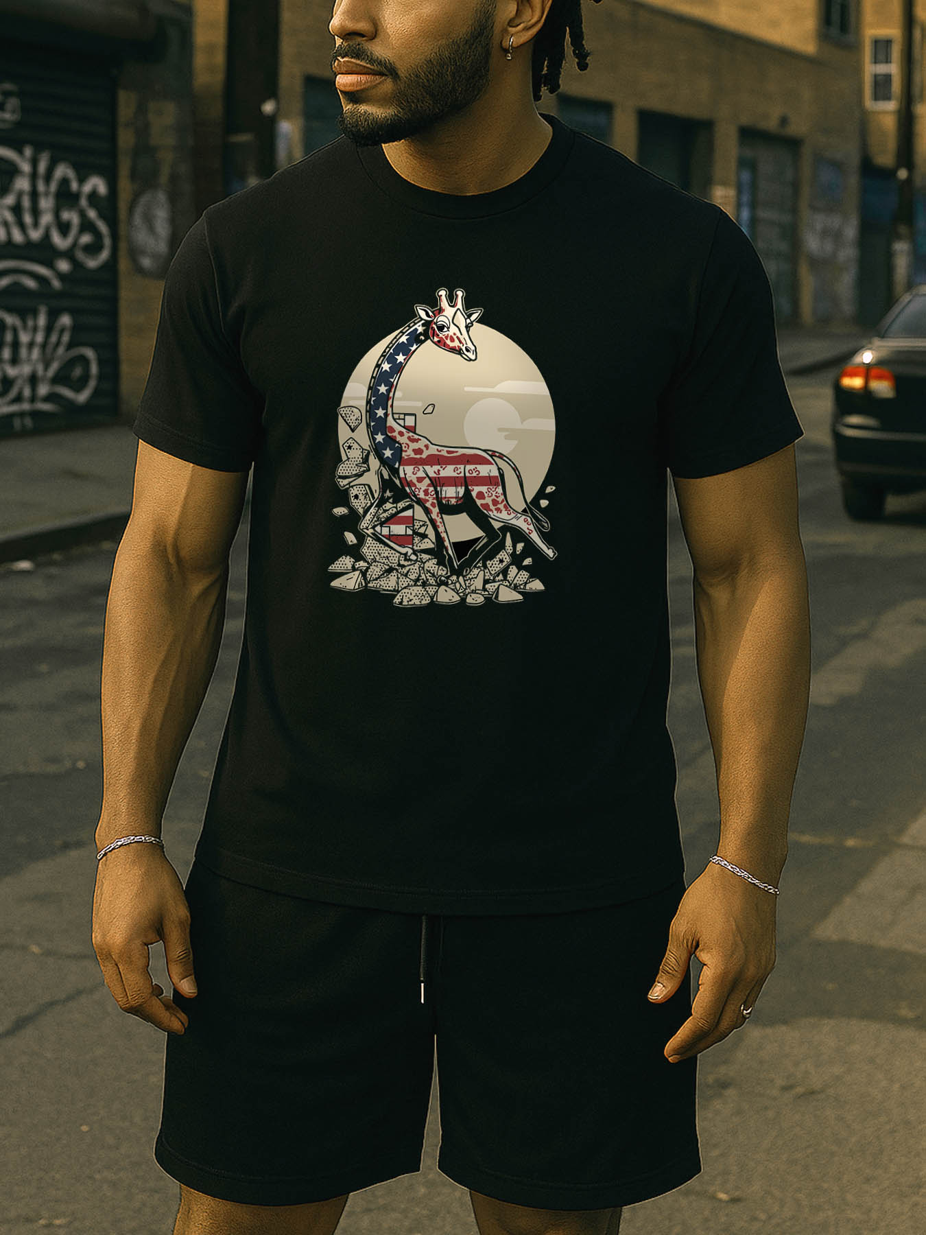 RTTMALL Caribbean Beach Island Palm Tree Printed Casual Cotton T-Shirt for Summer Vacation