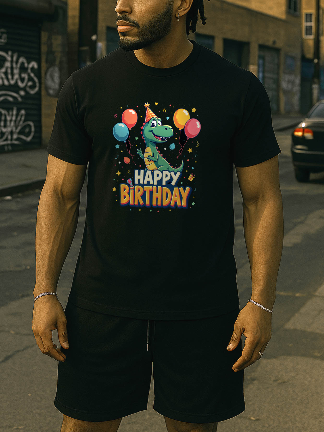 Men's 100% Cotton RTTMALL Printed T-Shirt, Caribbean Beach Island Summer Casual Tee