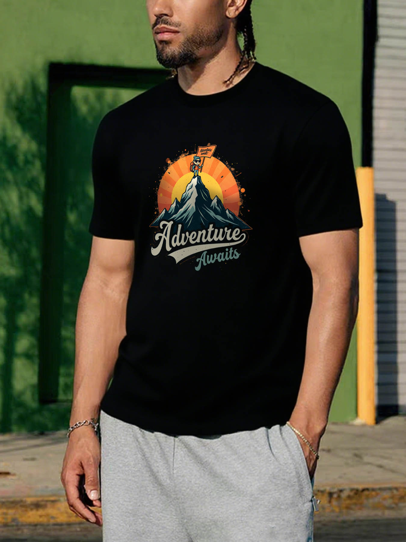 RTTMALL Men's Cotton Casual Printed T-Shirt, Regular Fit, Stretchy Caribbean Beach Island Graphic Tees