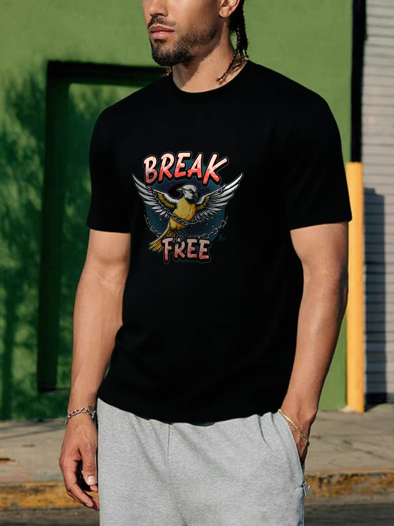 RTTMALL Caribbean Island Beach Casual Summer Printed 100% Cotton Graphic T-Shirts for Men