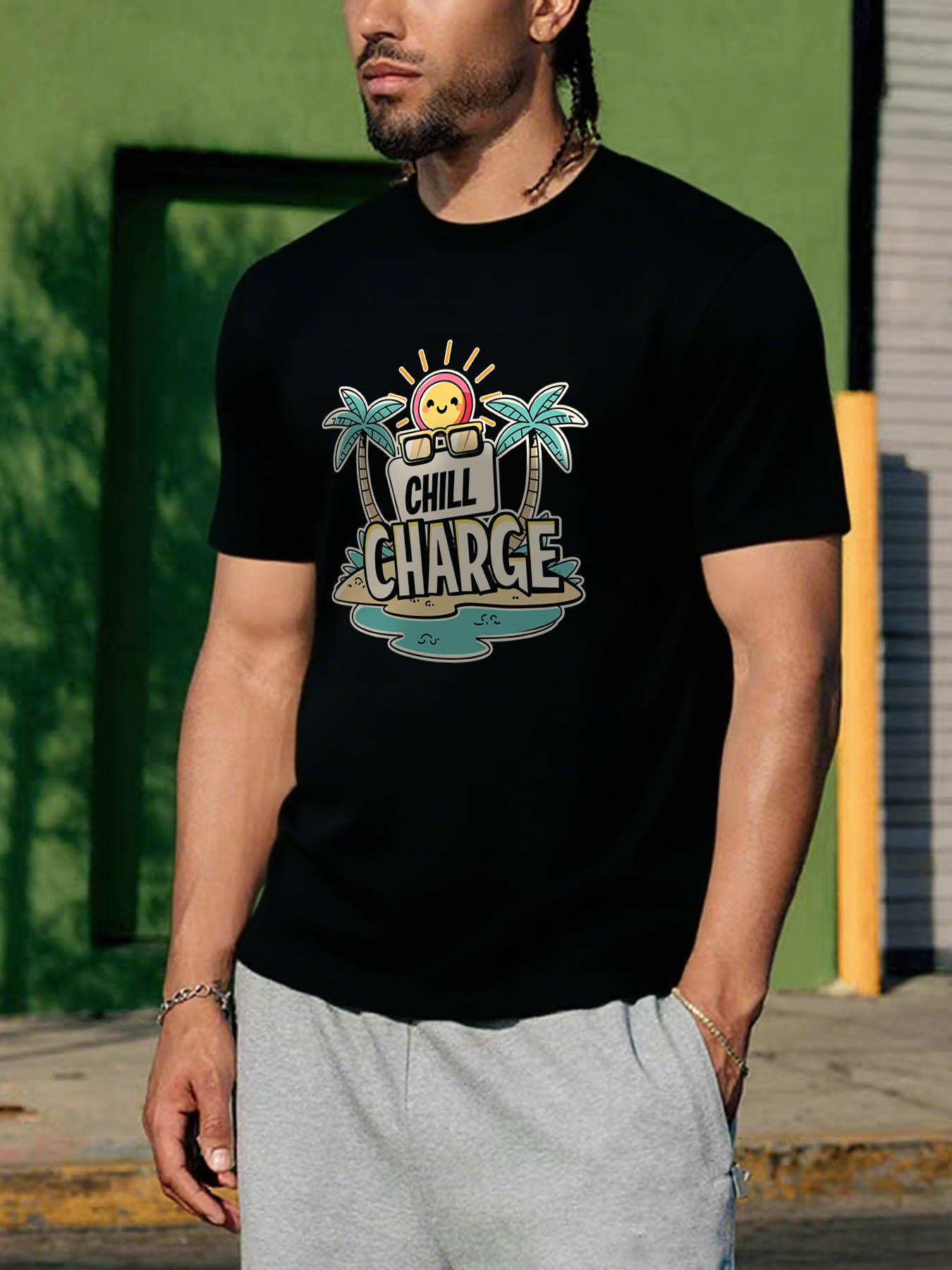 Women's RTTMALL Caribbean Beach Island Printed Casual Cotton T-Shirt