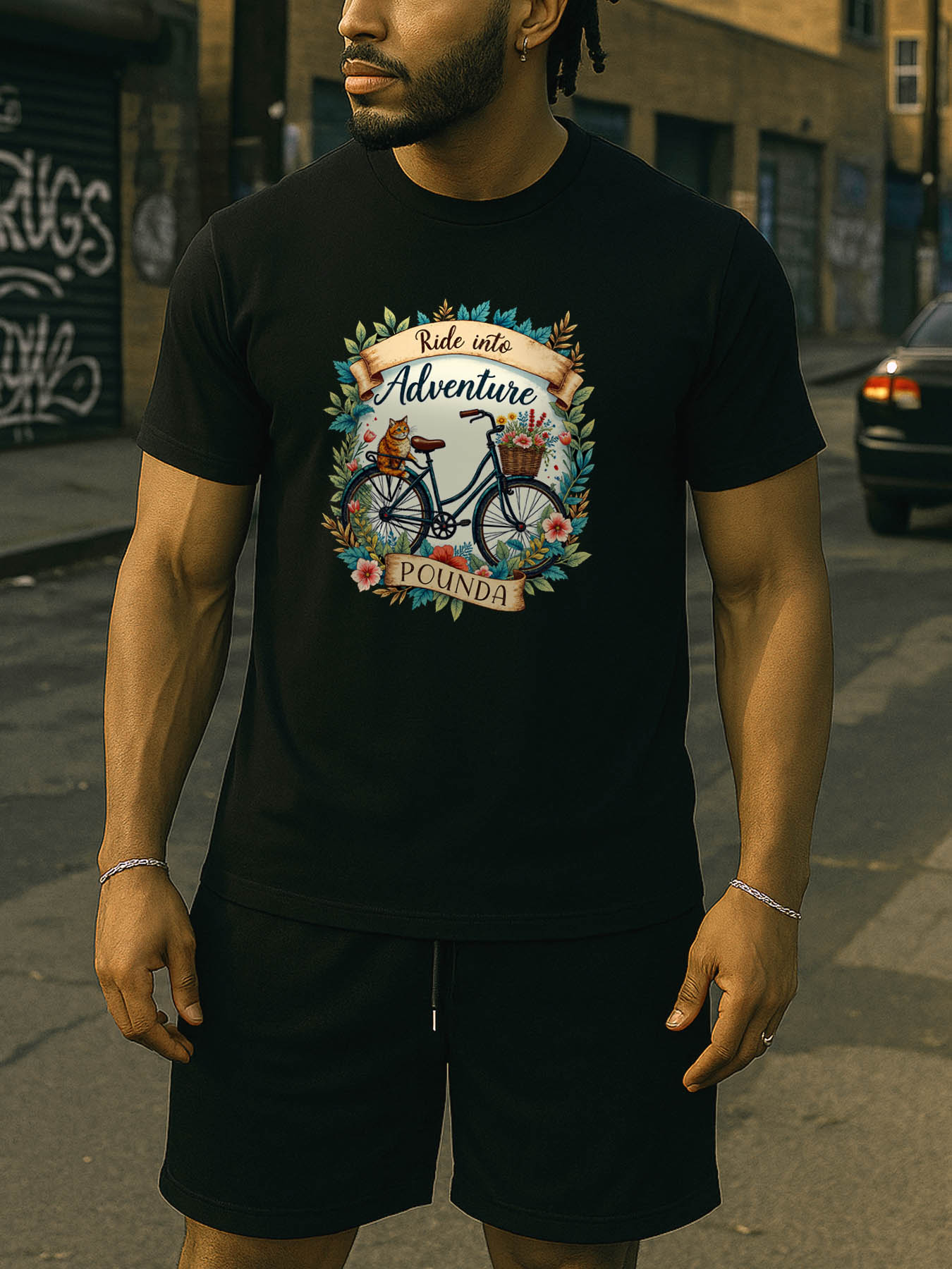 RTTMALL Printed Men's Cotton T-Shirts, Caribbean Island Beach Casual Summer Tees for Gym Workout Cycling Climbing Daily Wear