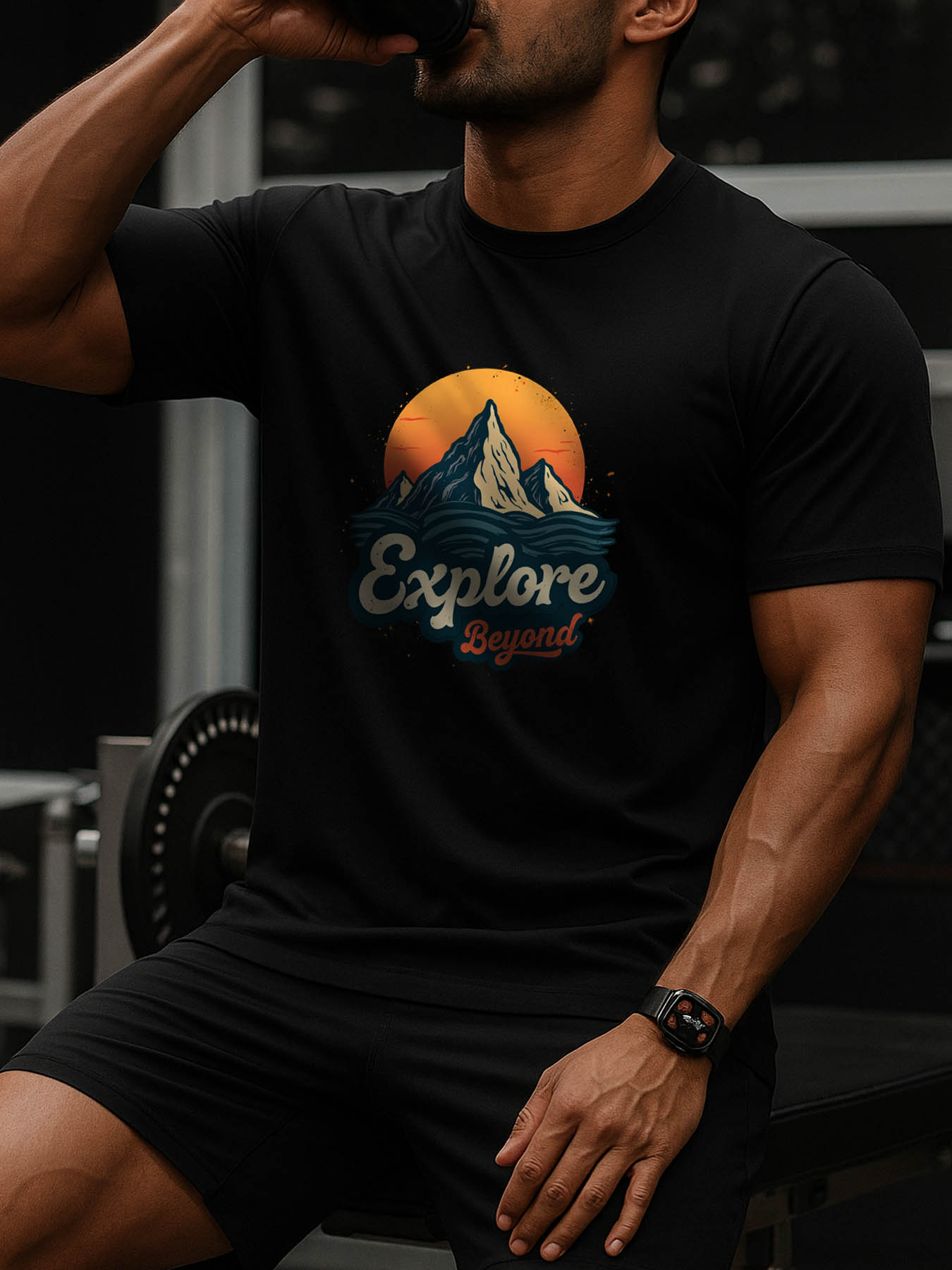 RTTMALL Caribbean Island Vacation Casual Men's 100% Cotton Printed Tee with Moisture-Wicking Comfort & Freedom Design