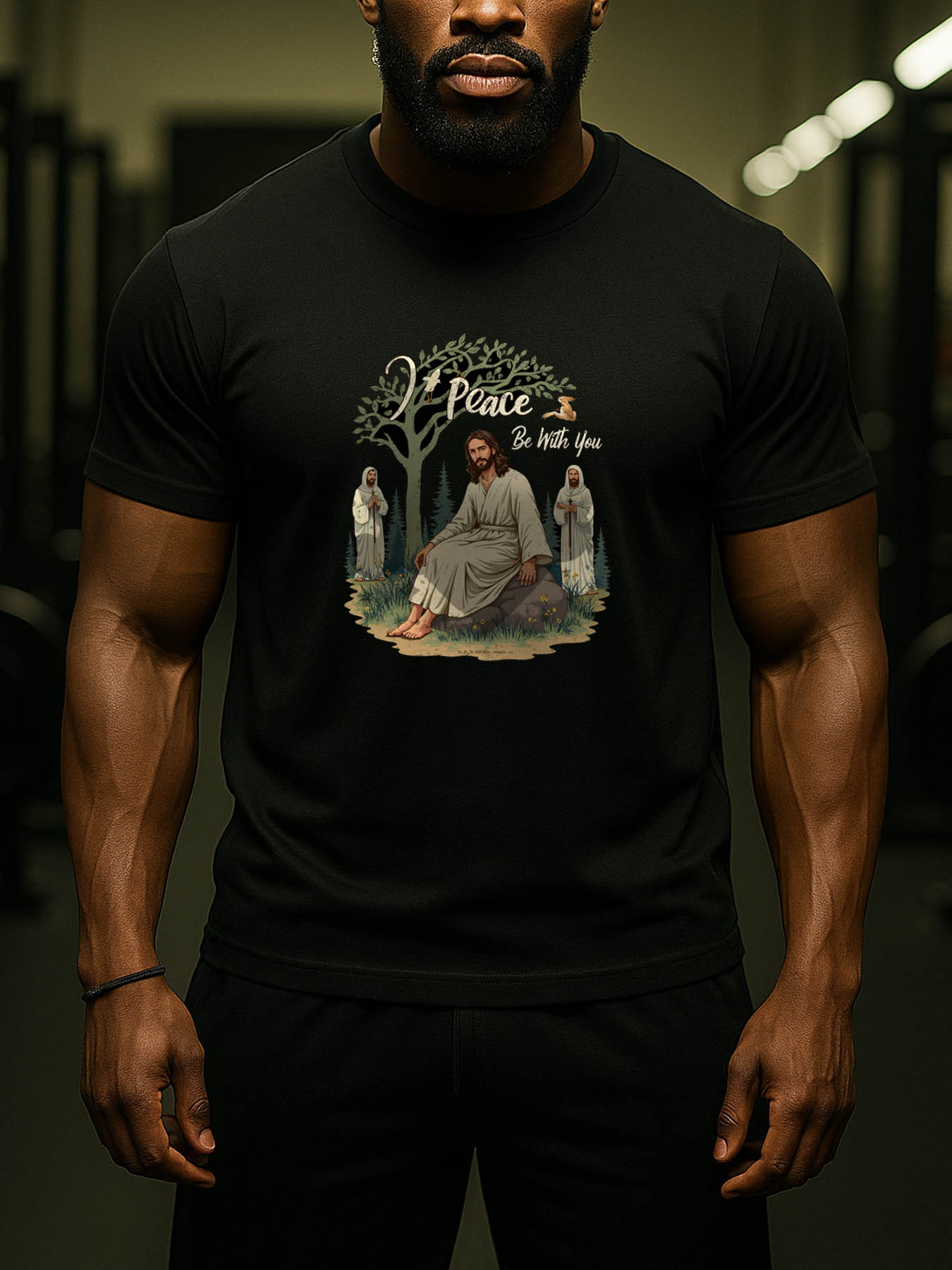 Men's 100% Cotton RTTMALL T-Shirts, Jesus Bible Saint Faith Graphic Tees for Beach Caribbean Island Summer Casual Wear Outdoor Travel Workout