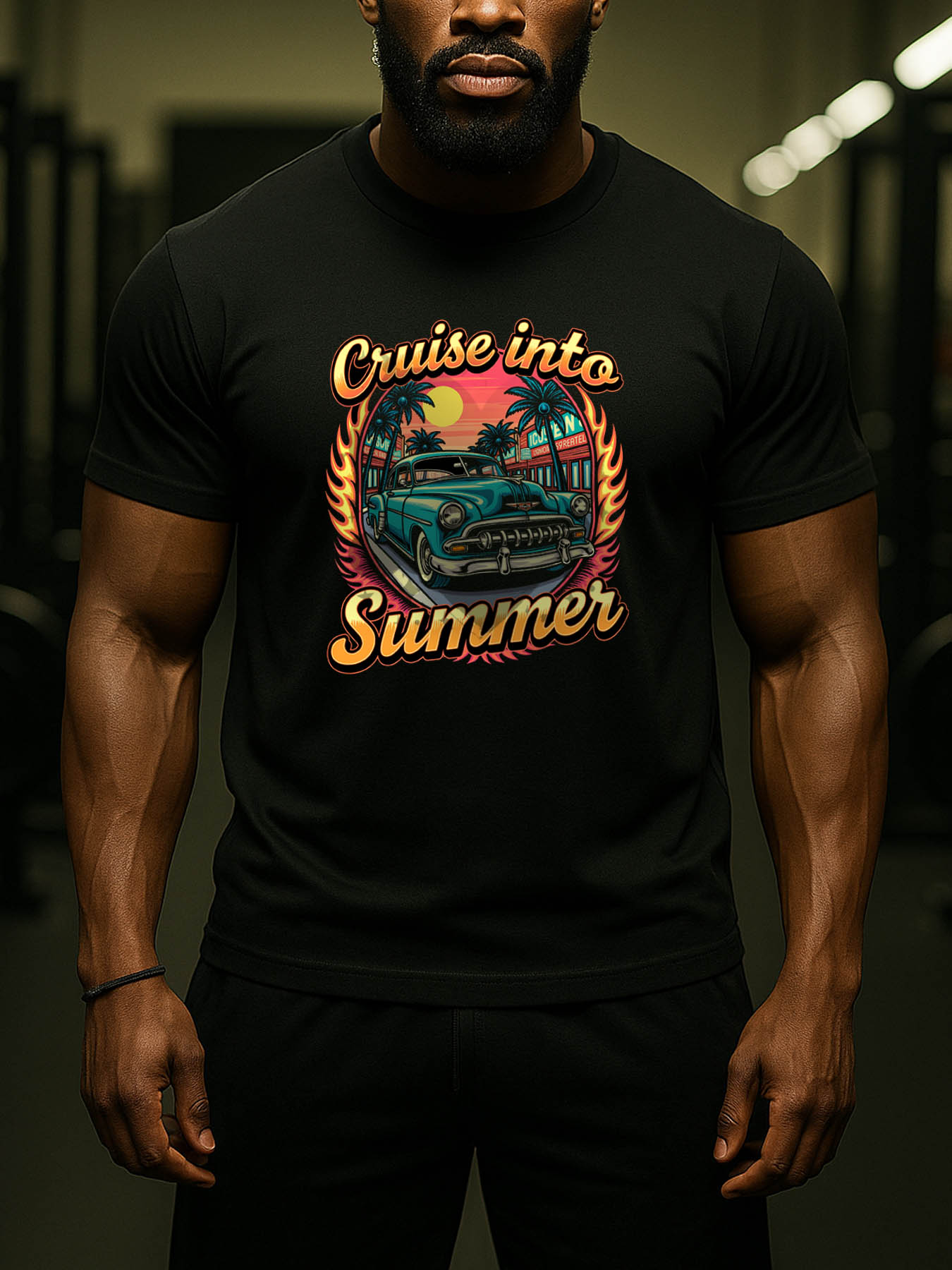 RTTMALL Caribbean Beach Island Printed Casual Cotton T-Shirt for Summer Vacation