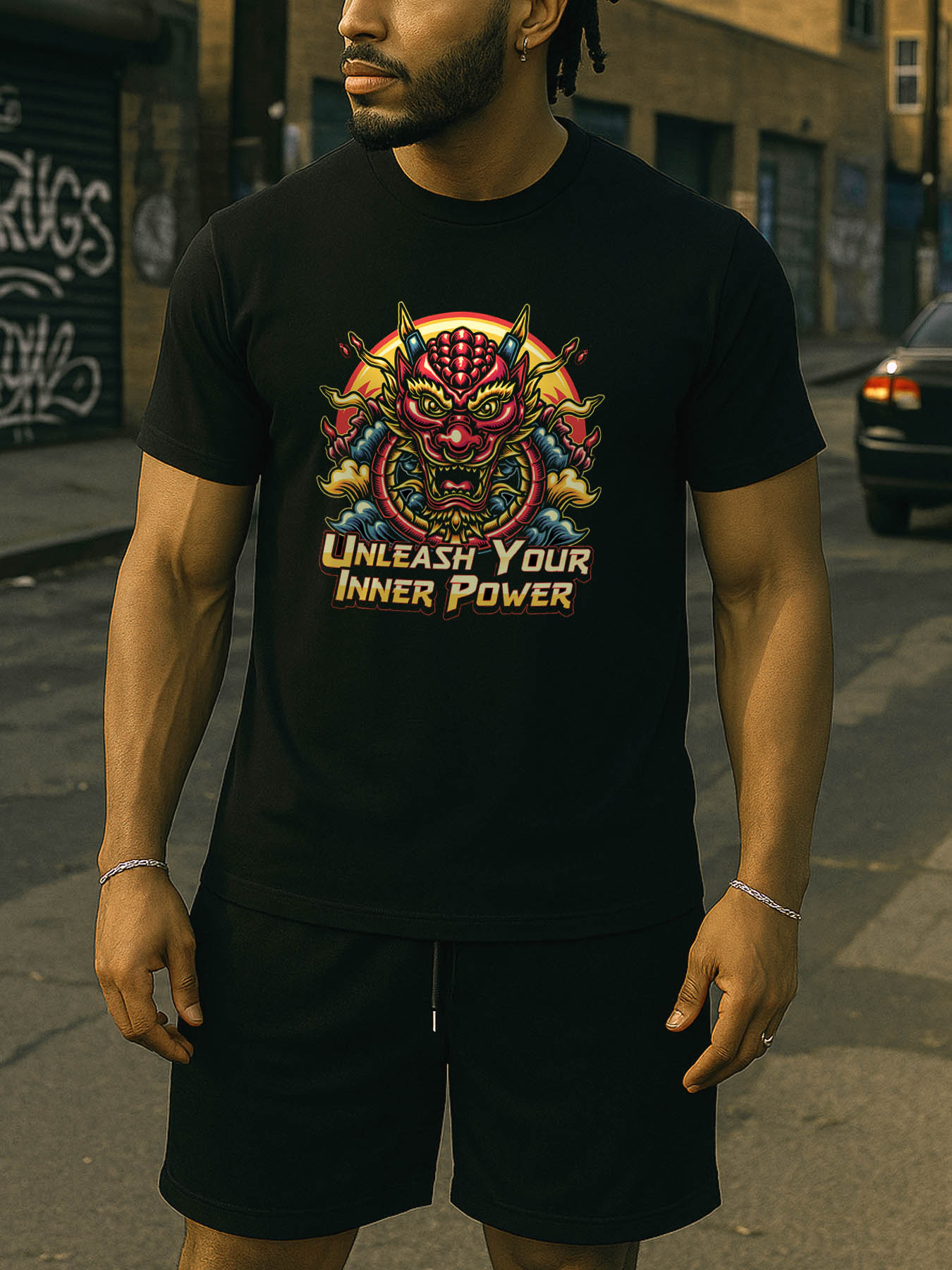 RTTMALL Caribbean Island Beach Print Casual Cotton T-Shirt for Men, Machine Washable Summer Short Sleeve Tees