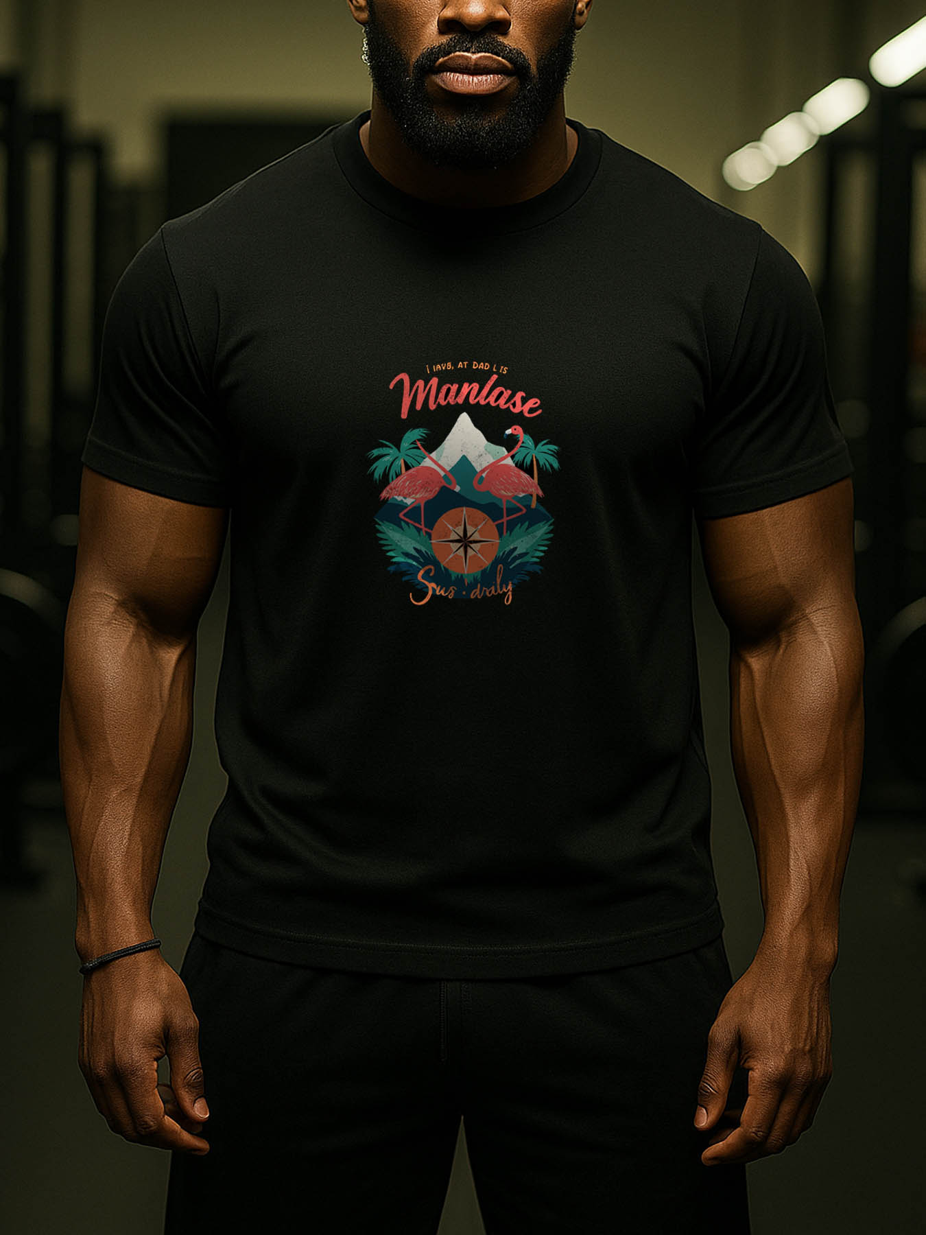 RTTMALL Caribbean Island Beach Casual Red 100% Cotton Printed T-Shirt for Men, Machine Washable All Season Wear