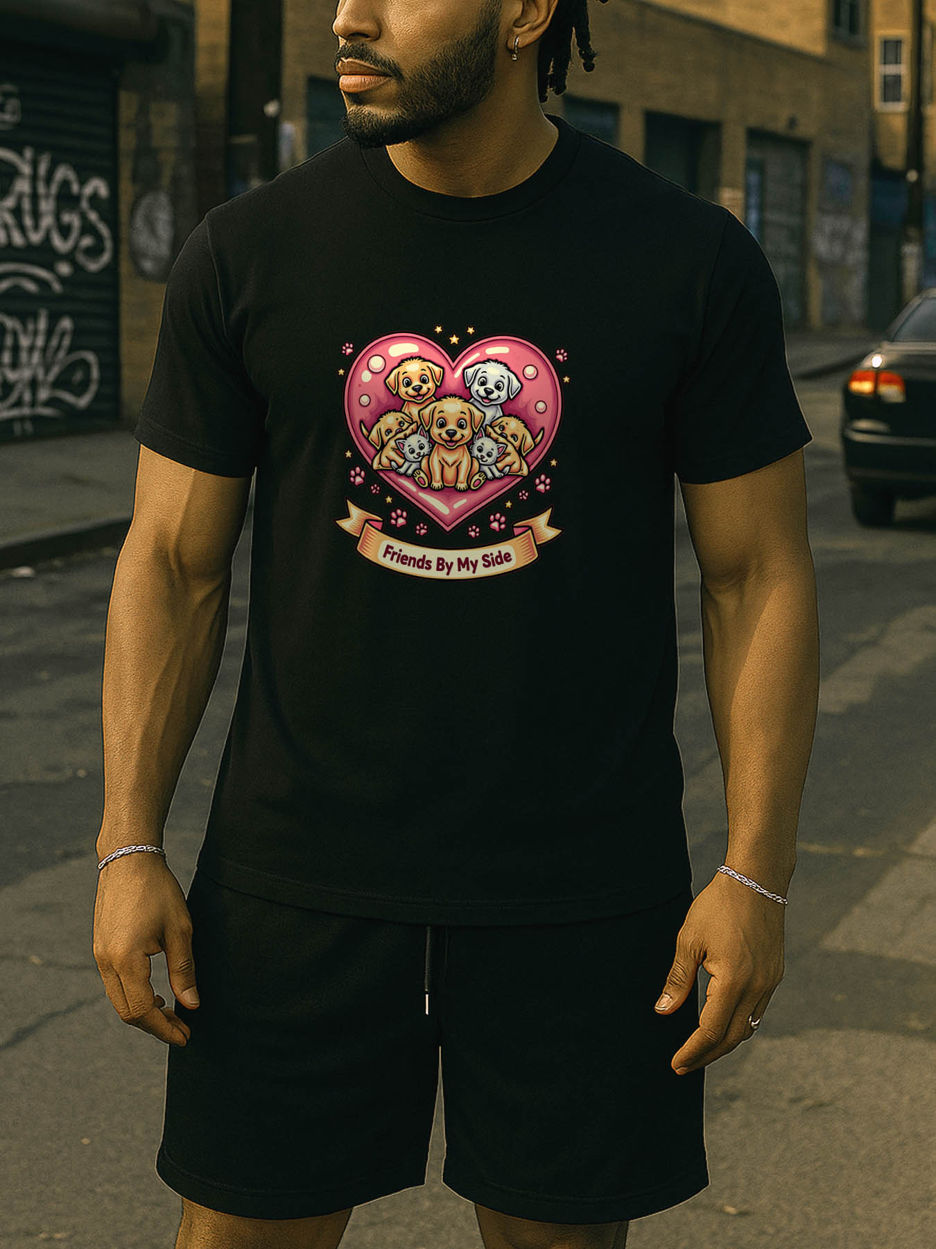 RTTMALL Caribbean Vacation Printed Cotton T-Shirt for Men, Vintage Black Island Beach Casual Summer Tee