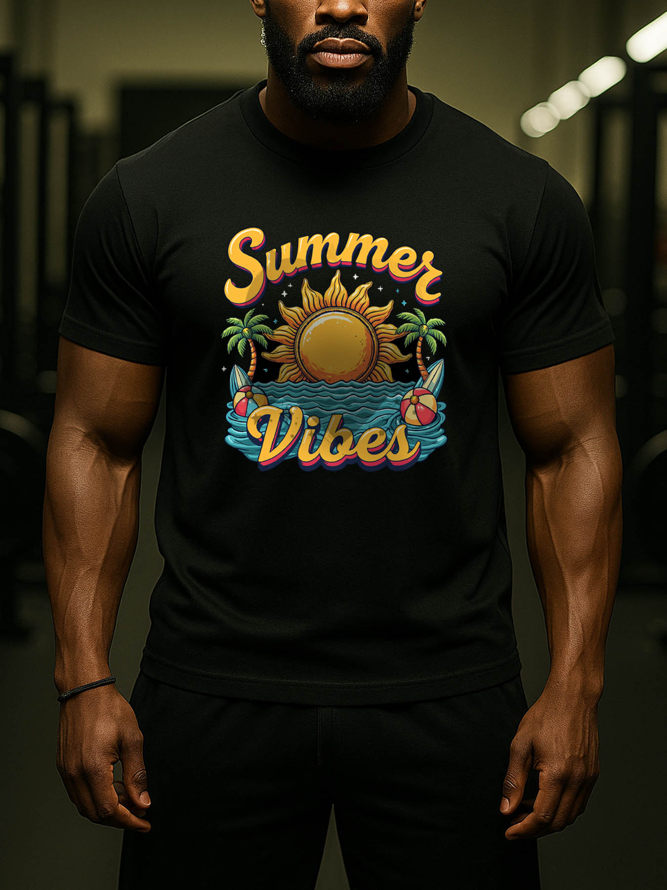 RTTMALL Caribbean Vacation Beach Print Cotton Casual Graphic T-Shirts for Men Summer Island Holiday Tees