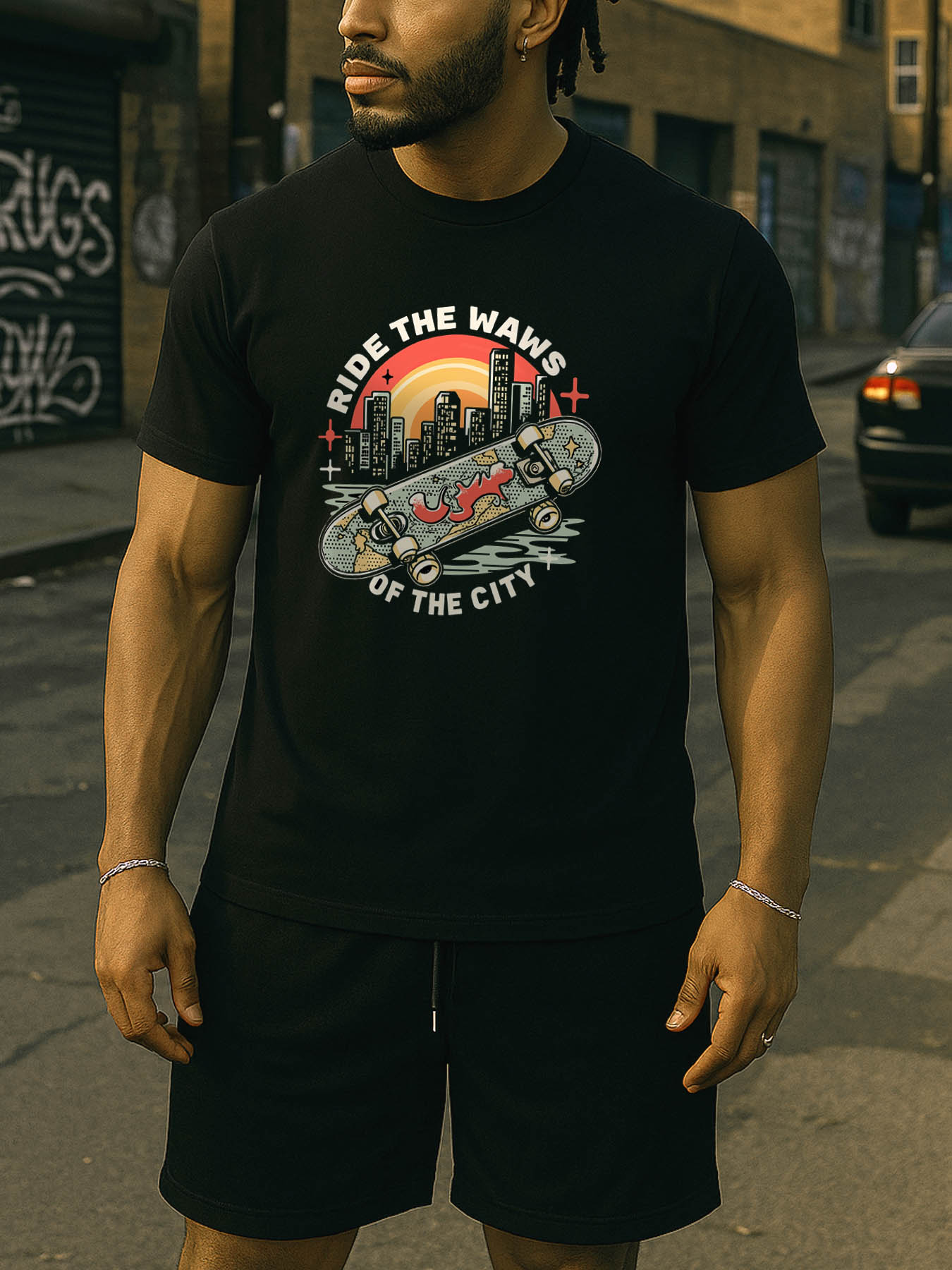 RTTMALL Men's Cotton Printed T-Shirt, Caribbean Island Beach Casual Summer Tee