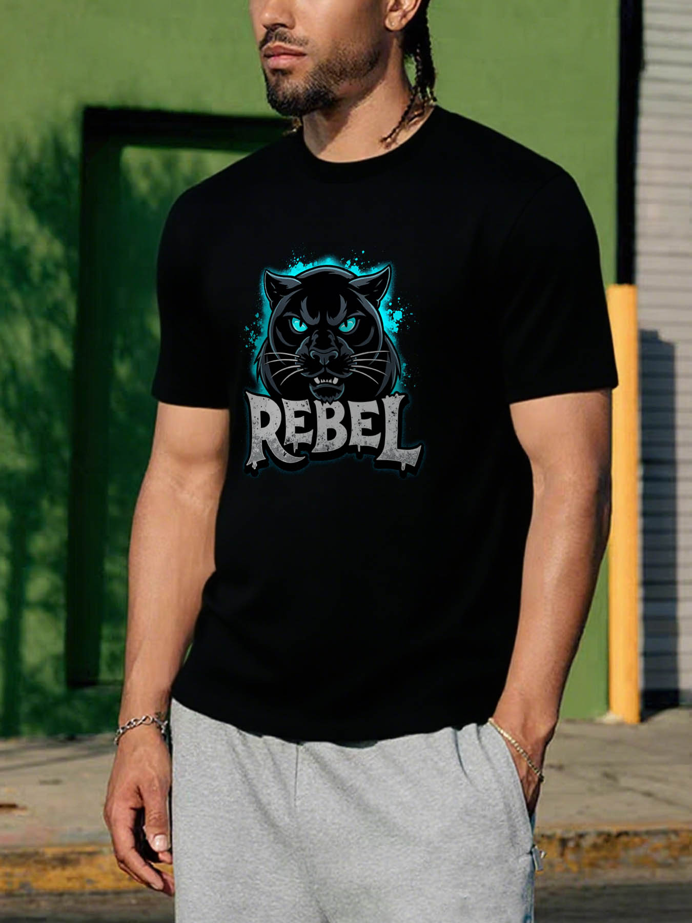 RTTMALL Caribbean Island Beach Printed Cotton Casual T-Shirts for Men Summer Vacation Outdoor Wear