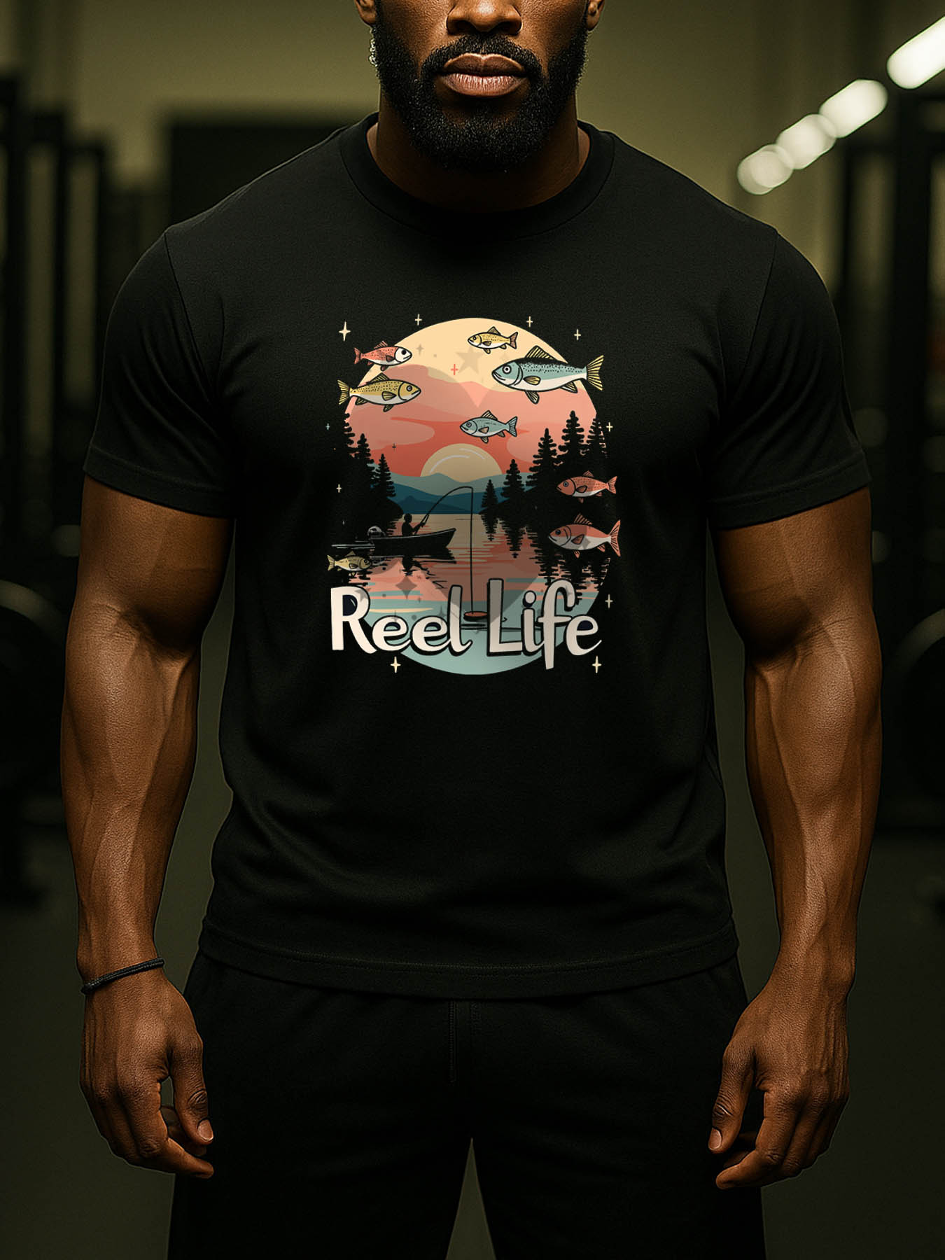 RTTMALL Caribbean Island Beach Casual Cotton Printed T-Shirts for Men, Breathable Summer Vacation Casual Tees for Fishing Running Gym Outdoor Sports