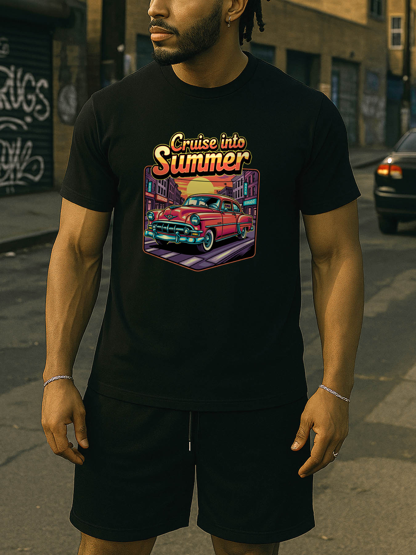 RTTMALL Caribbean Island Vacation Casual Printed Cotton T-Shirts for Men Beach Summer Graphic Tees