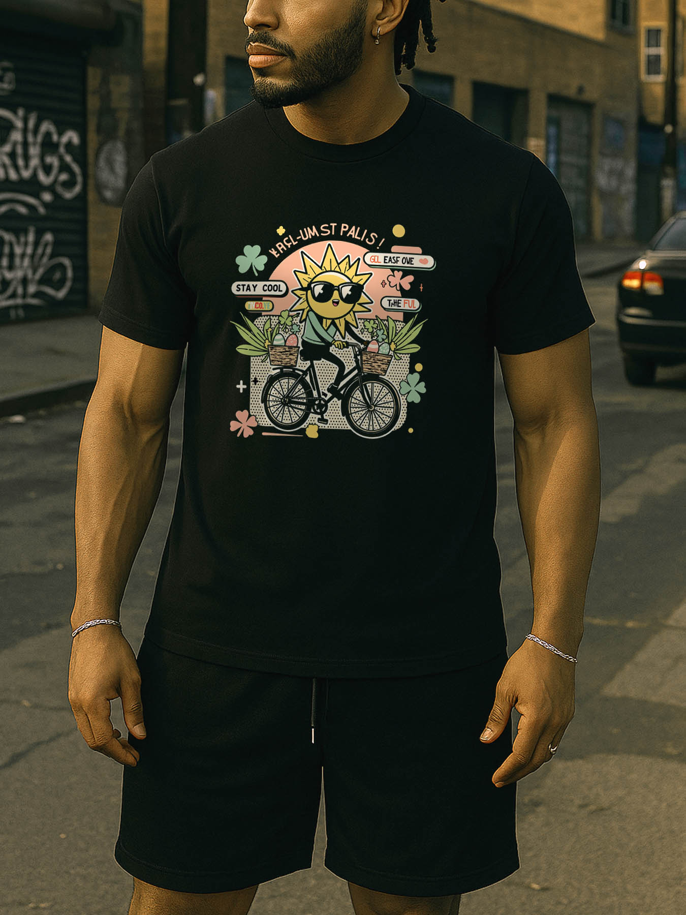 RTTMALL Caribbean Island Beach Printed Casual Cotton T-Shirt for Summer Vacation