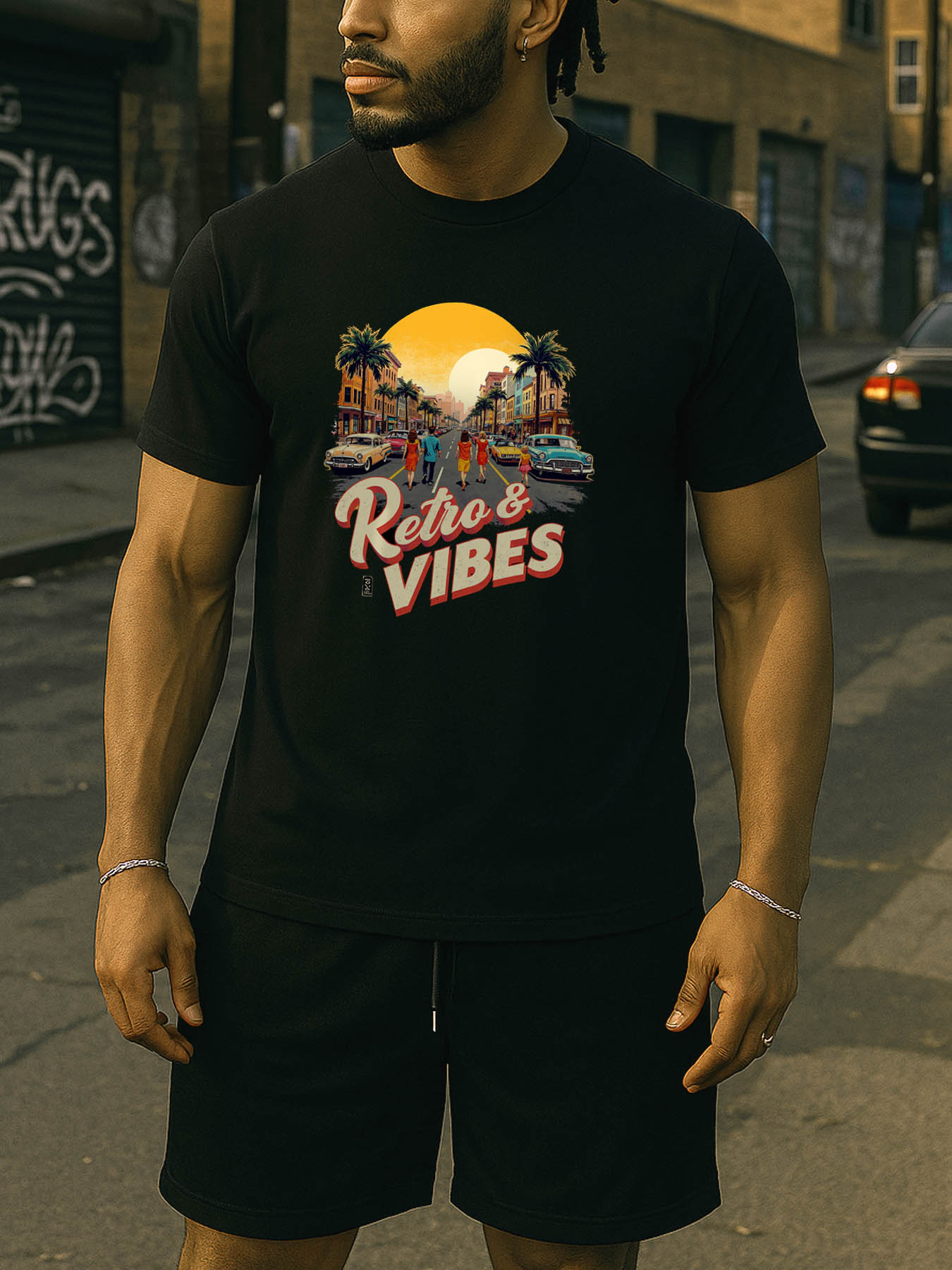 RTTMALL Caribbean Island Beach Summer Casual Printed Cotton Men's T-Shirt