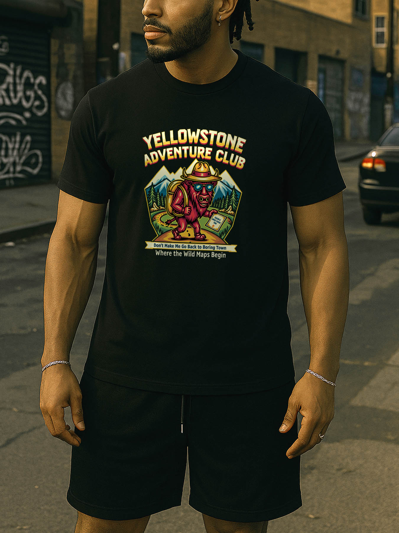 RTTMALL Caribbean Island Beach Printed Cotton T-Shirts for Men, Breathable Casual Summer Short Sleeve Tees with Fun Heart Graphic Prints