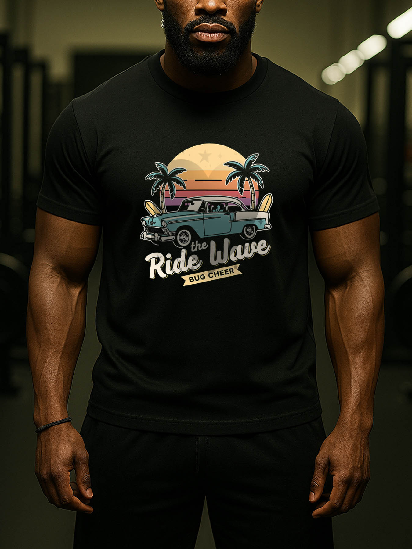 Men's 100% Cotton RTTMALL Printed T-Shirt, Casual Beach Island Summer Caribbean Vibes Tee, Relaxed Fit for Golf Outdoor Daily Wear