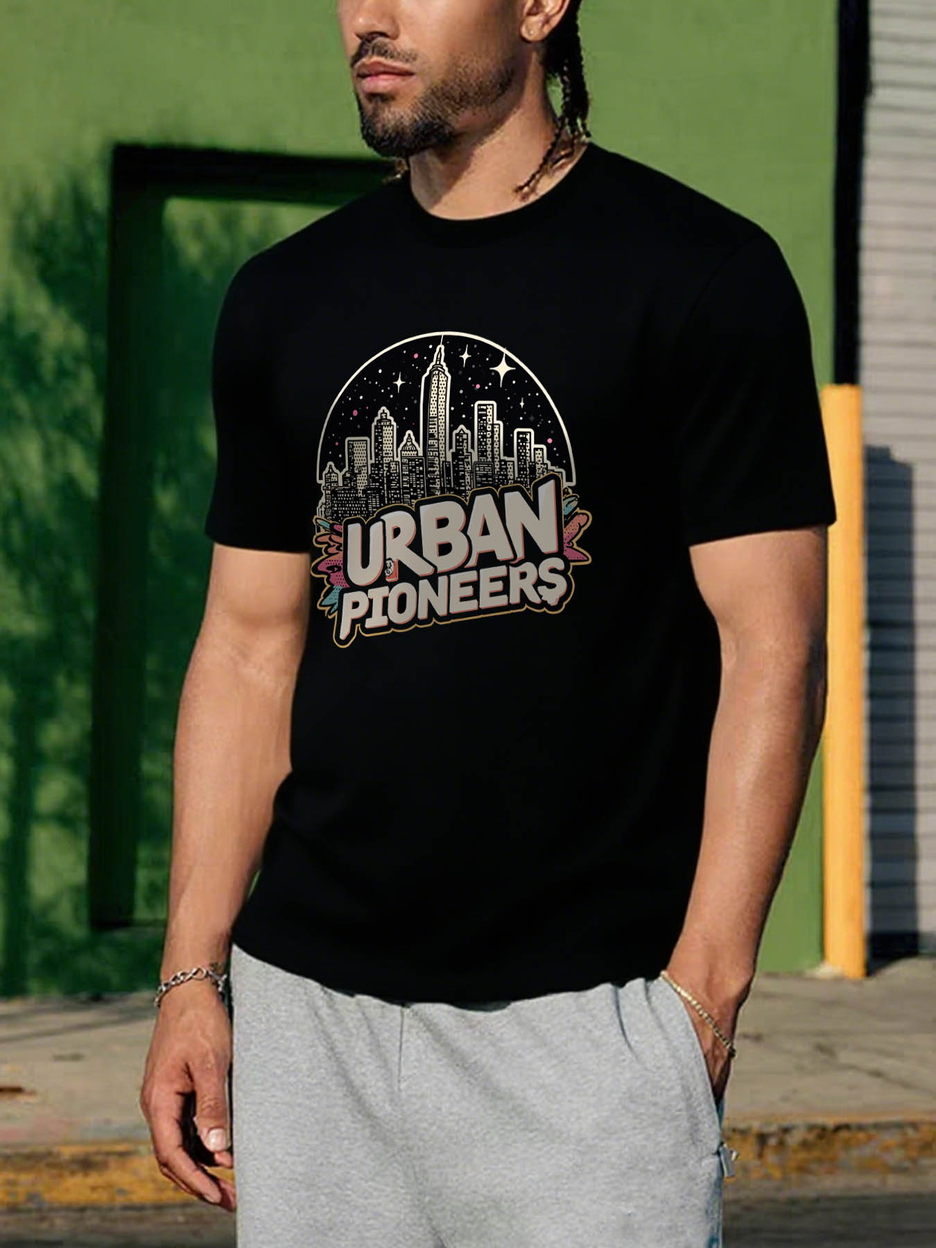 RTTMALL Caribbean Island Beach Printed Casual Cotton T-Shirts for Men, Comfortable Loose Fit Summer Vacation Graphic Tees for Basketball Gym Streetwear