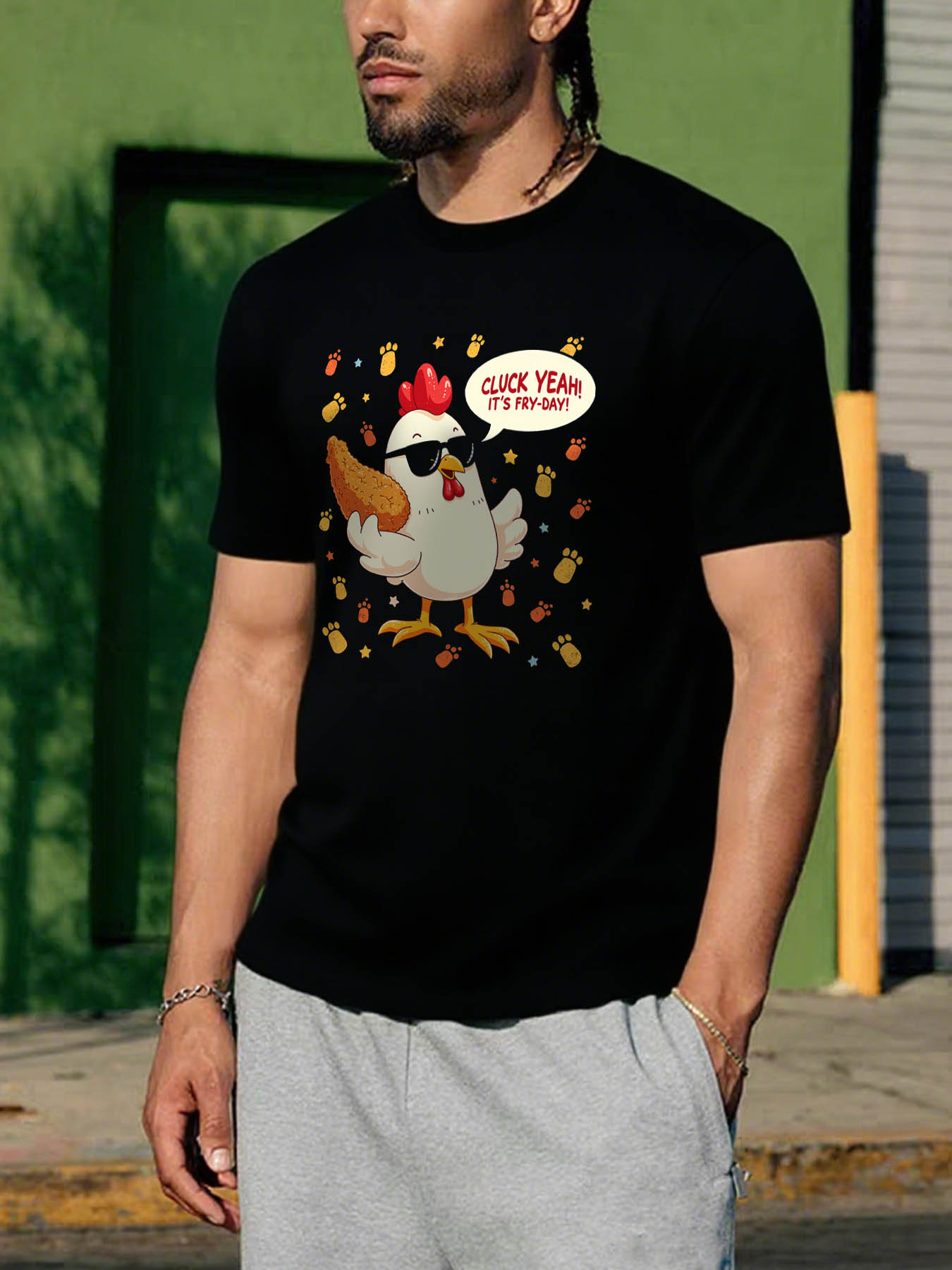 Men's Cotton RTTMALL Printed T-Shirt, Lightweight Machine Washable Casual Beach Tee with Fun Caribbean Island Designs for Summer Comfort