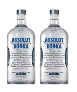 2 Bottles Absolut Vodka 1.75L