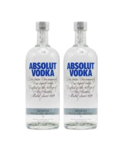 2 Bottles Absolut Vodka 1L