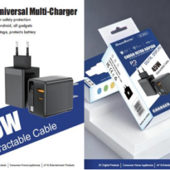 CHARGER W/45W RETRACTABLE TYPE-C CABLE ACBA13